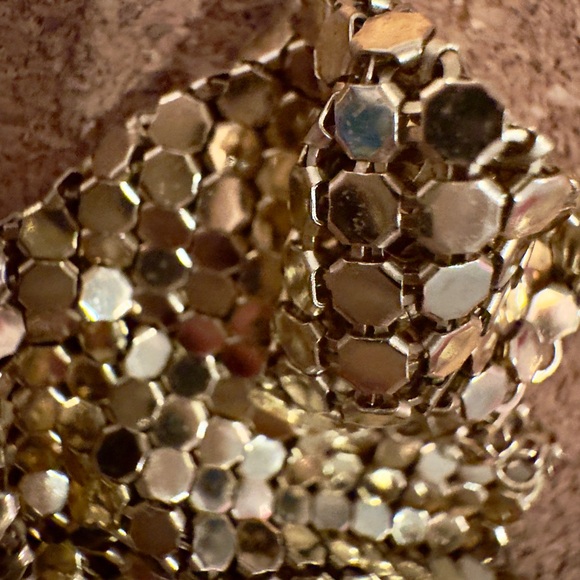 Amazing Vintage Whiting & Davis Co. Gold Mesh Scarf Collar Necklace/ Statement - Picture 3 of 14